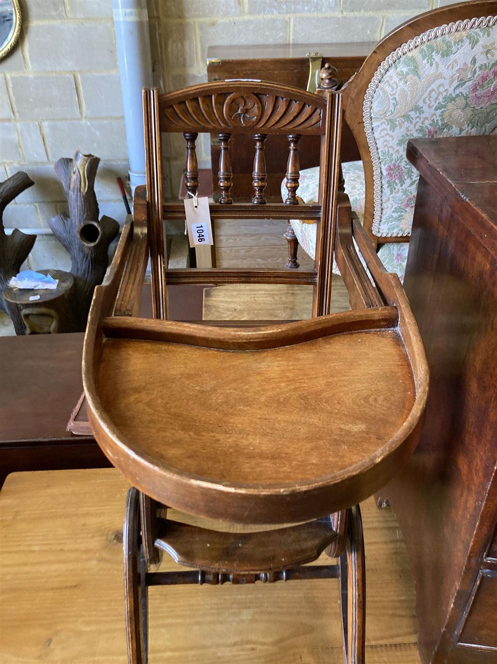 A late Victorian metamorphic childs high chair